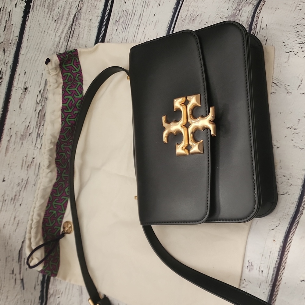Eleanor Hobo Bag - Tory Burch - Black Leather